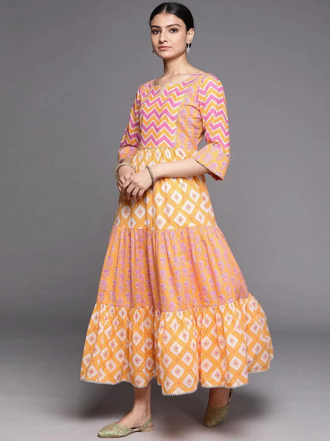 

Buy Orange Printed Cotton Dress - 23231O- | Libas Ethnic Wear Online