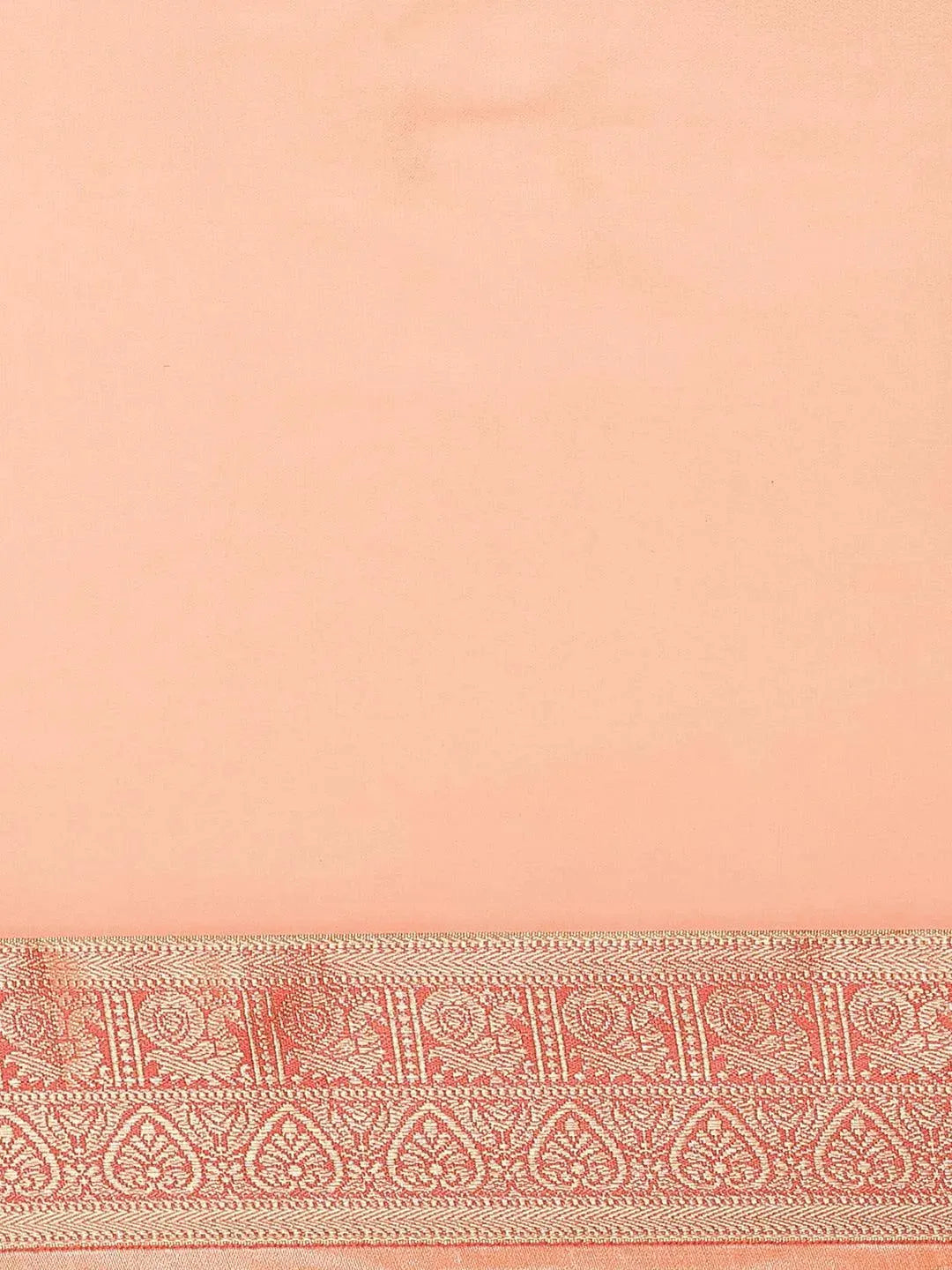 Orange Solid Chiffon Saree - Libas 