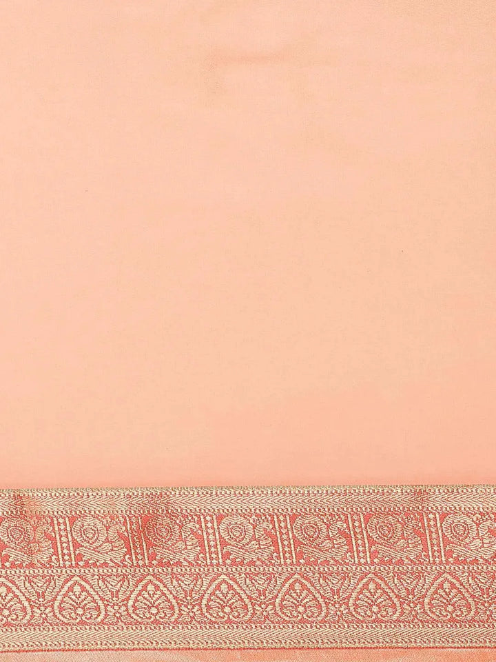 Orange Solid Chiffon Saree - Libas
