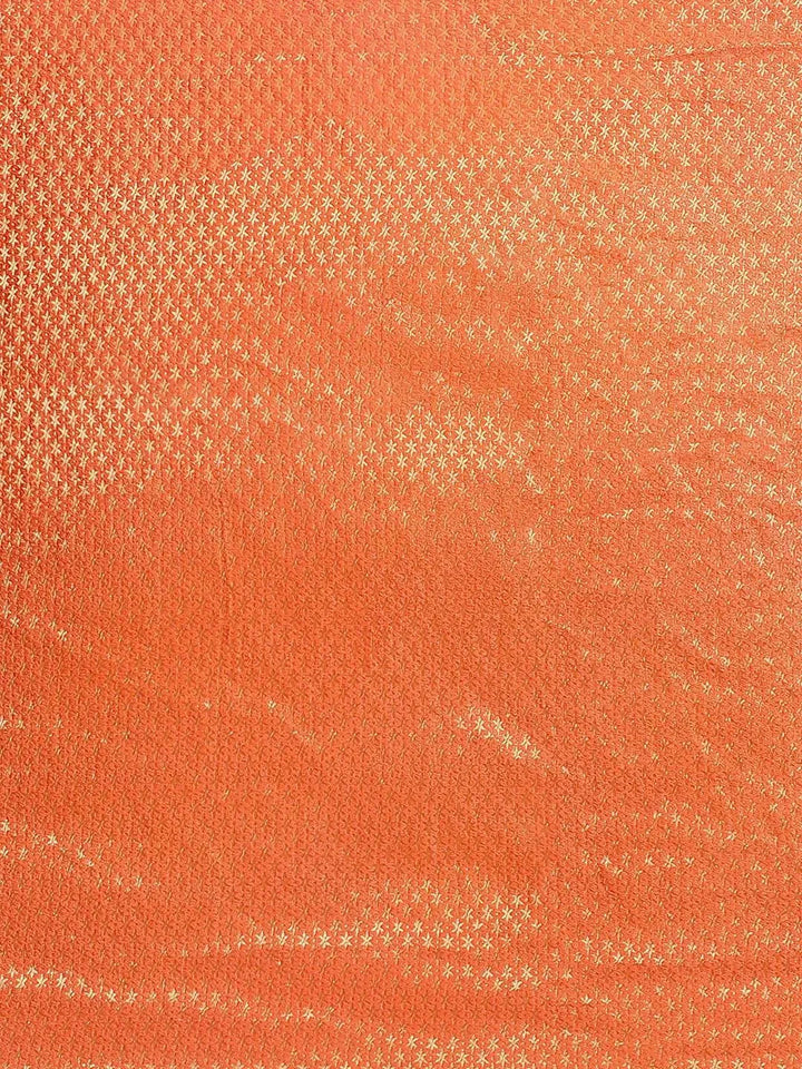 Orange Solid Chiffon Saree - Libas