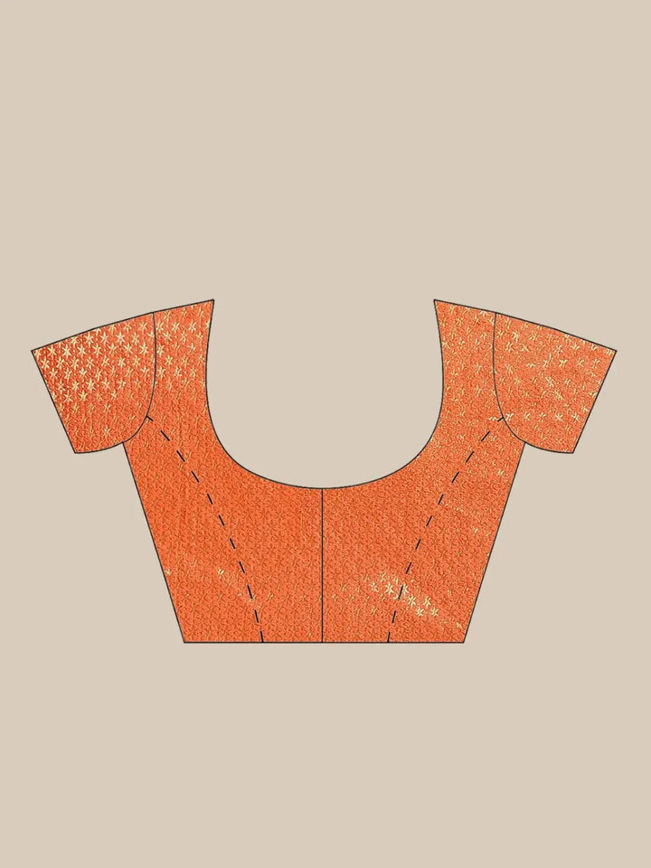 Orange Solid Chiffon Saree - Libas