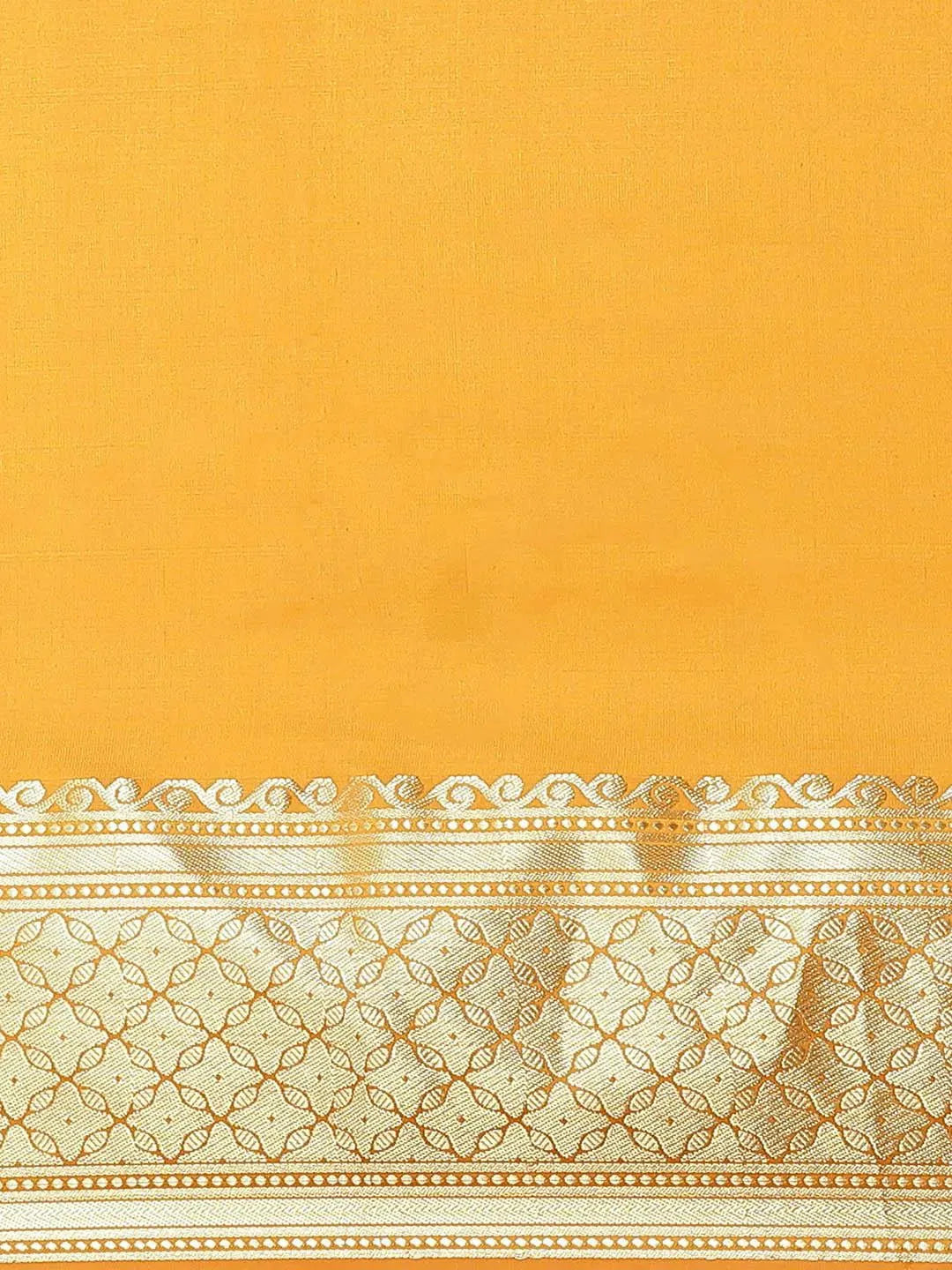 Orange Solid Silk Saree - Libas 