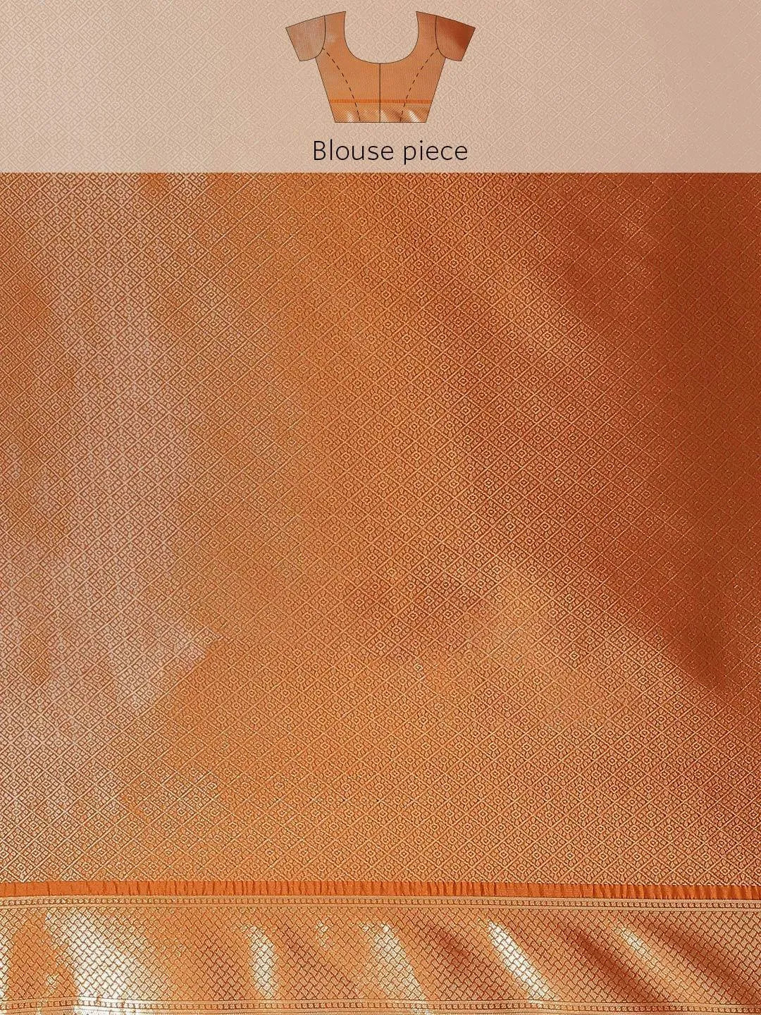 Orange Woven Design Brocade Saree - Libas 