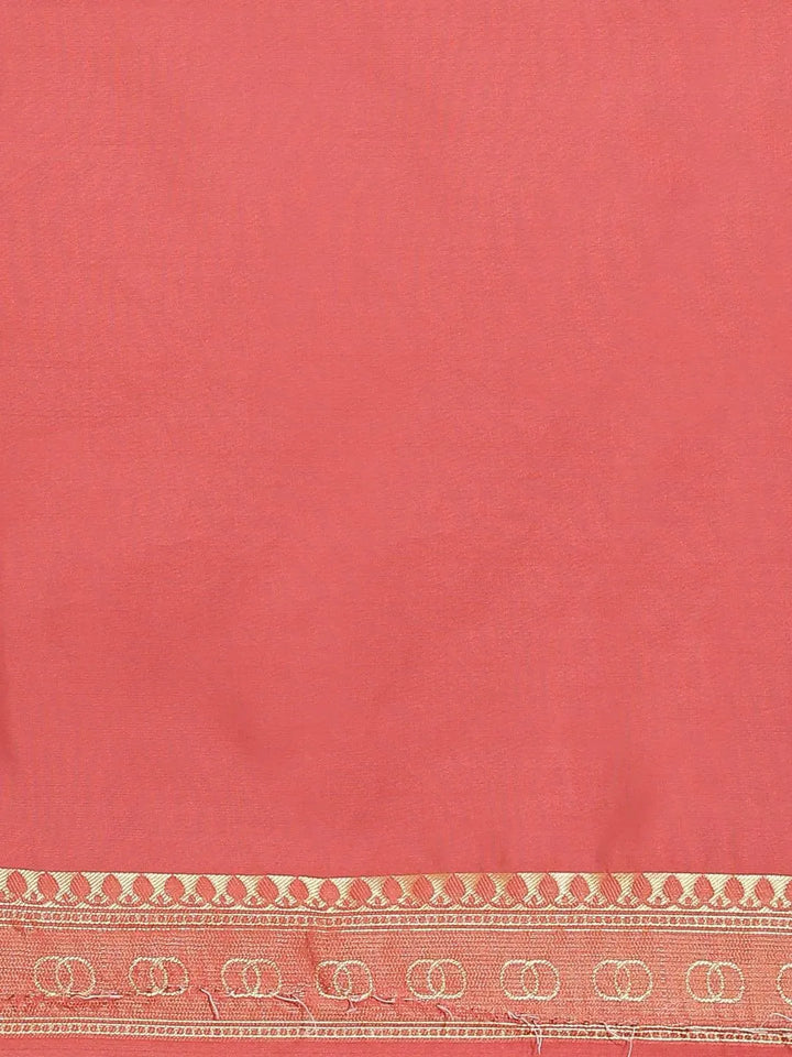 Orange Woven Design Brocade Saree - Libas