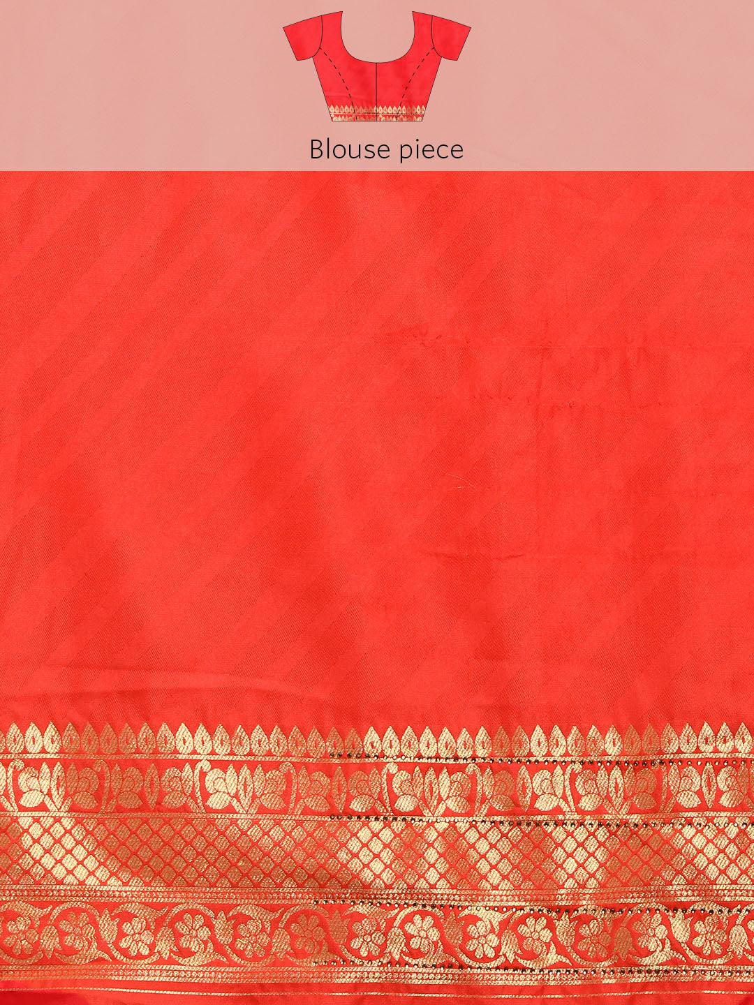 Buy Orange Woven Design Brocade Saree Online at Rs.2199 | Libas