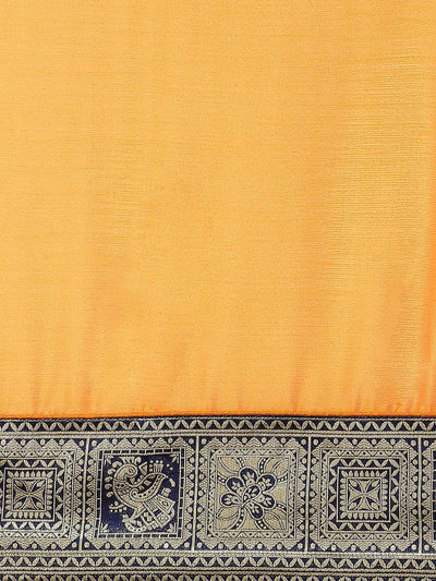 Orange Woven Design Chiffon Saree - Libas