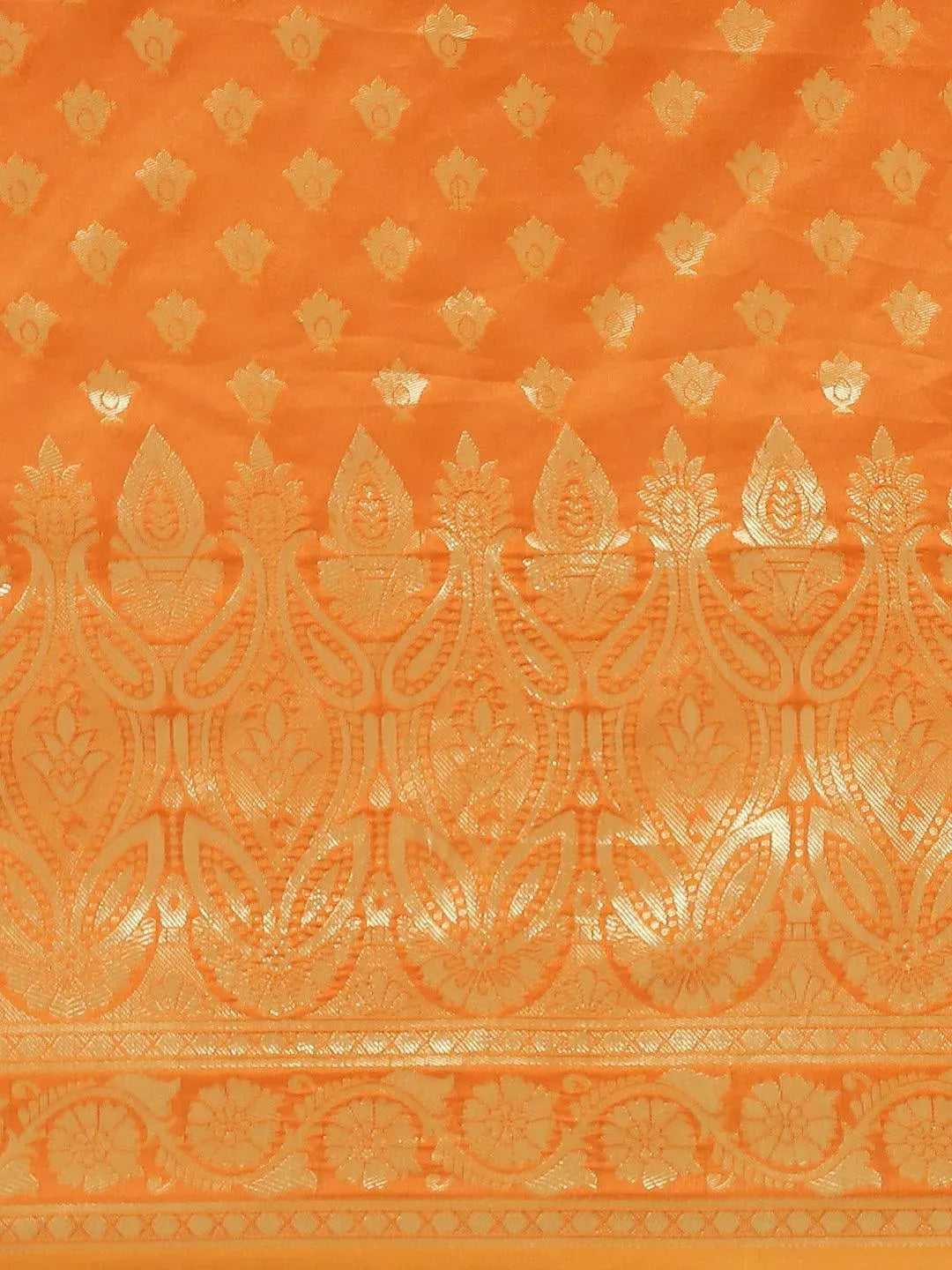 Orange Woven Design Silk Saree - Libas 