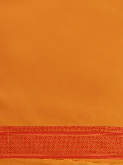 Orange Woven Design Silk Saree - Libas