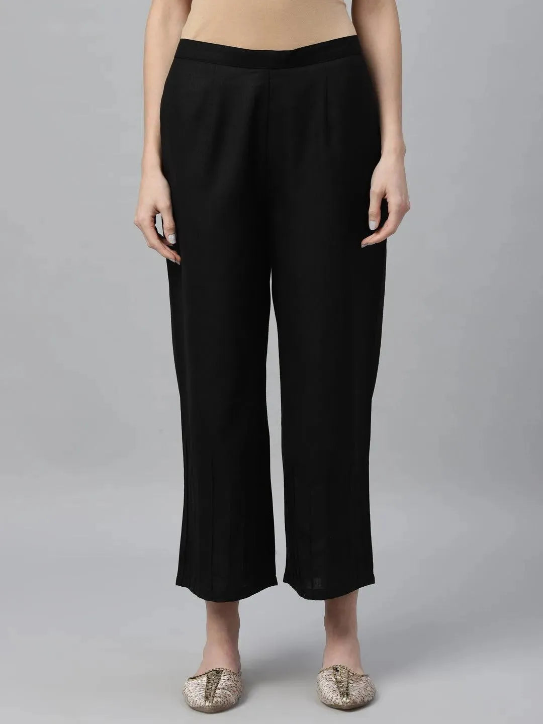 Pack of 2 Solid Cotton Palazzos - Libas 