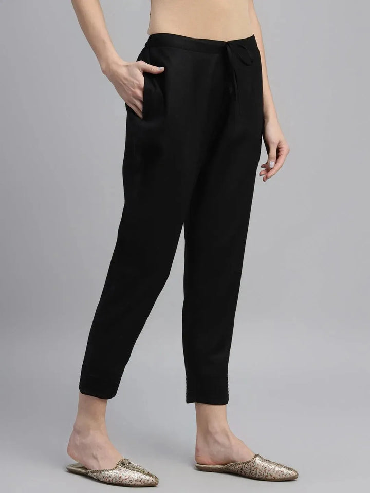 Pack of 2 Solid Cotton Trousers - Libas