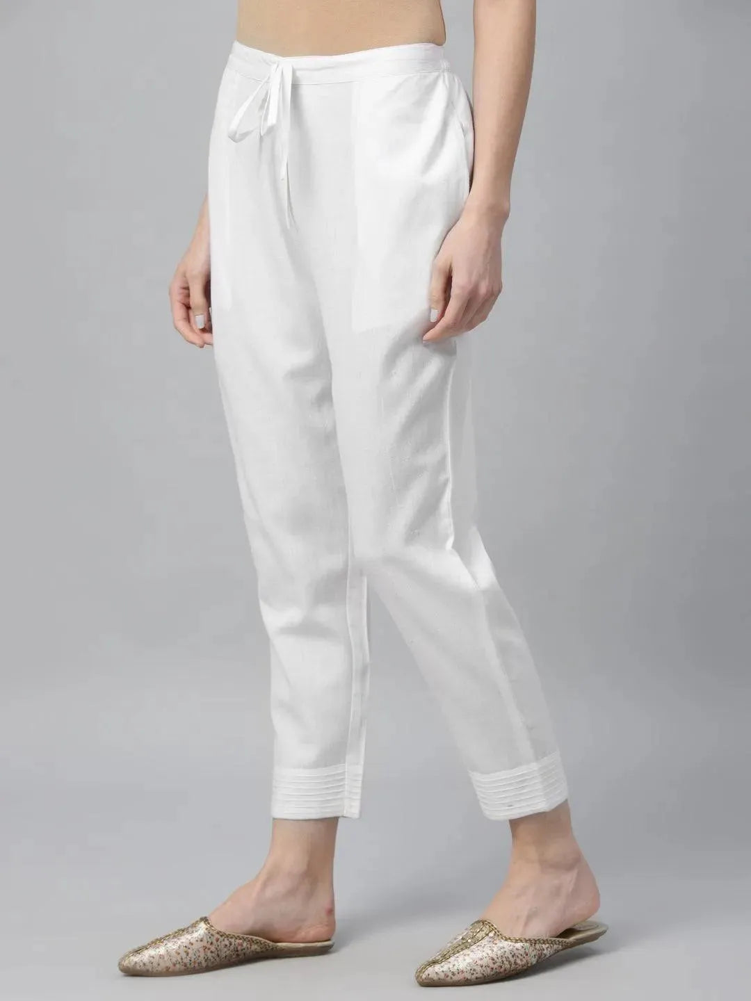 Pack of 2 Solid Cotton Trousers - Libas 