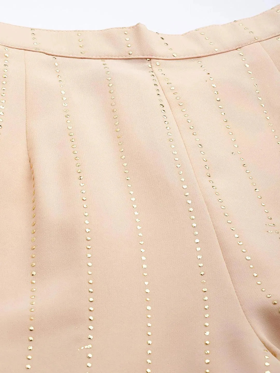 Peach Embellished Georgette Palazzos - Libas 