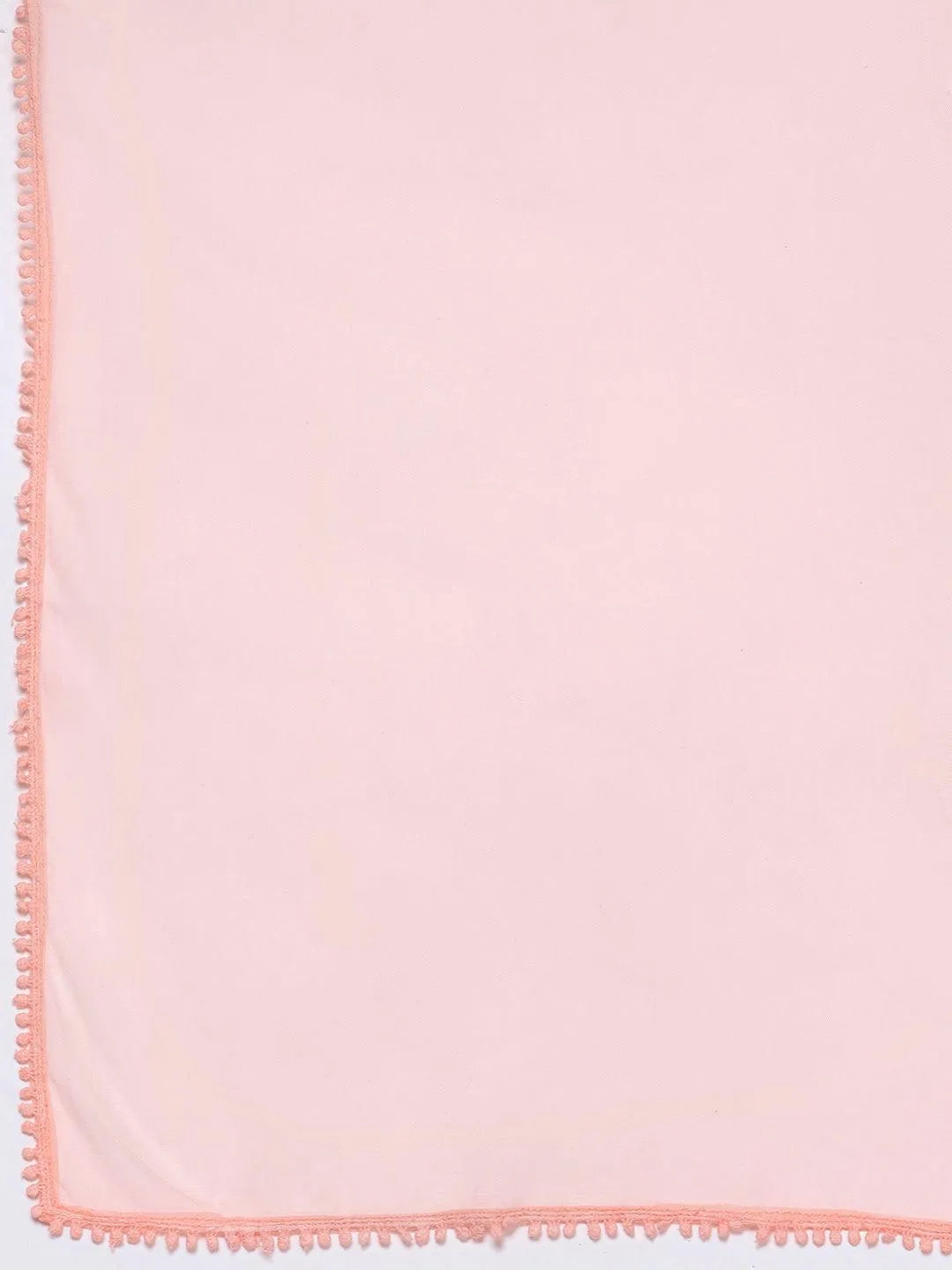 Peach Embroidered Georgette Anarkali Kurta With Palazzos & Dupatta - Libas 