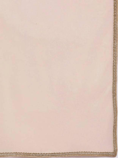 Peach Self Design Georgette Suit Set - Libas