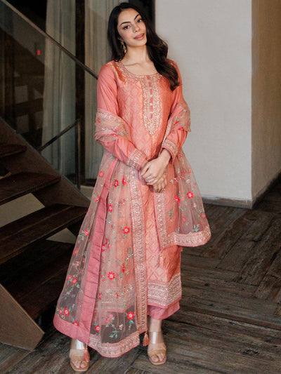 Best Embroidery Work Sky-Blue Wedding Salwar Suit For Ladies