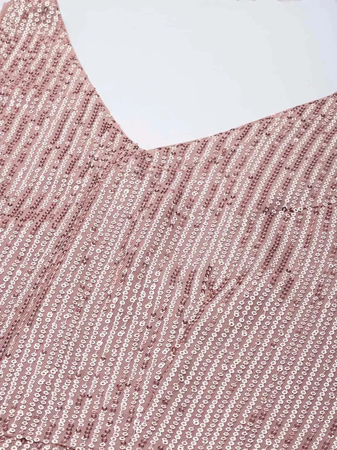 Pink Embellished Nylon Jumpsuit - Libas 