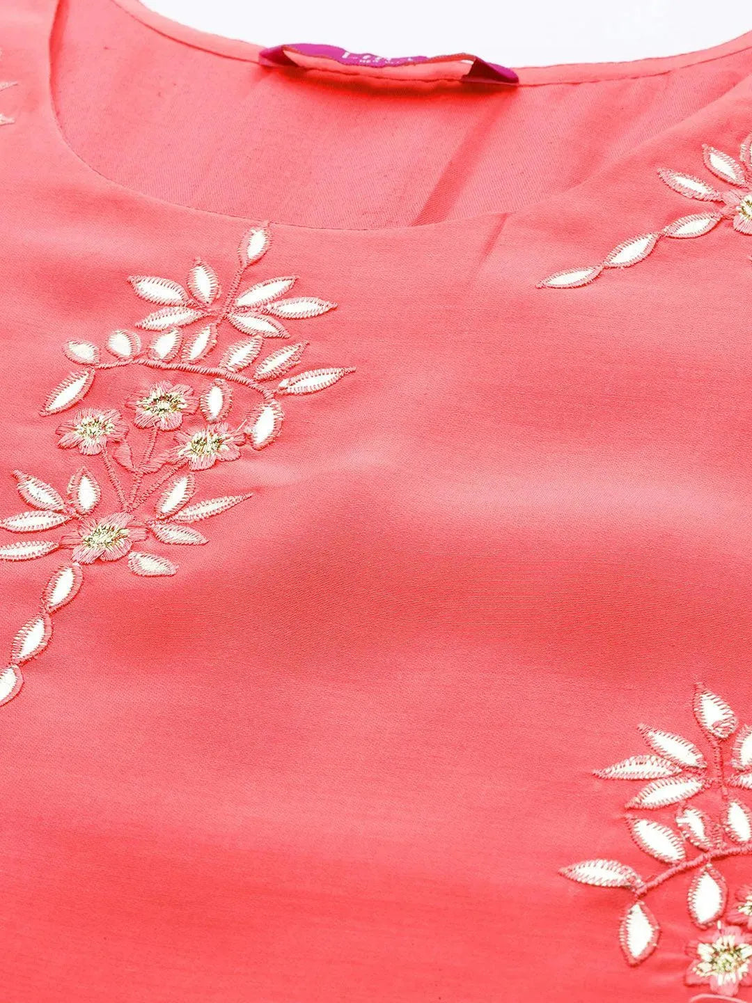 Pink Embroidered Chanderi Silk Suit Set - Libas 