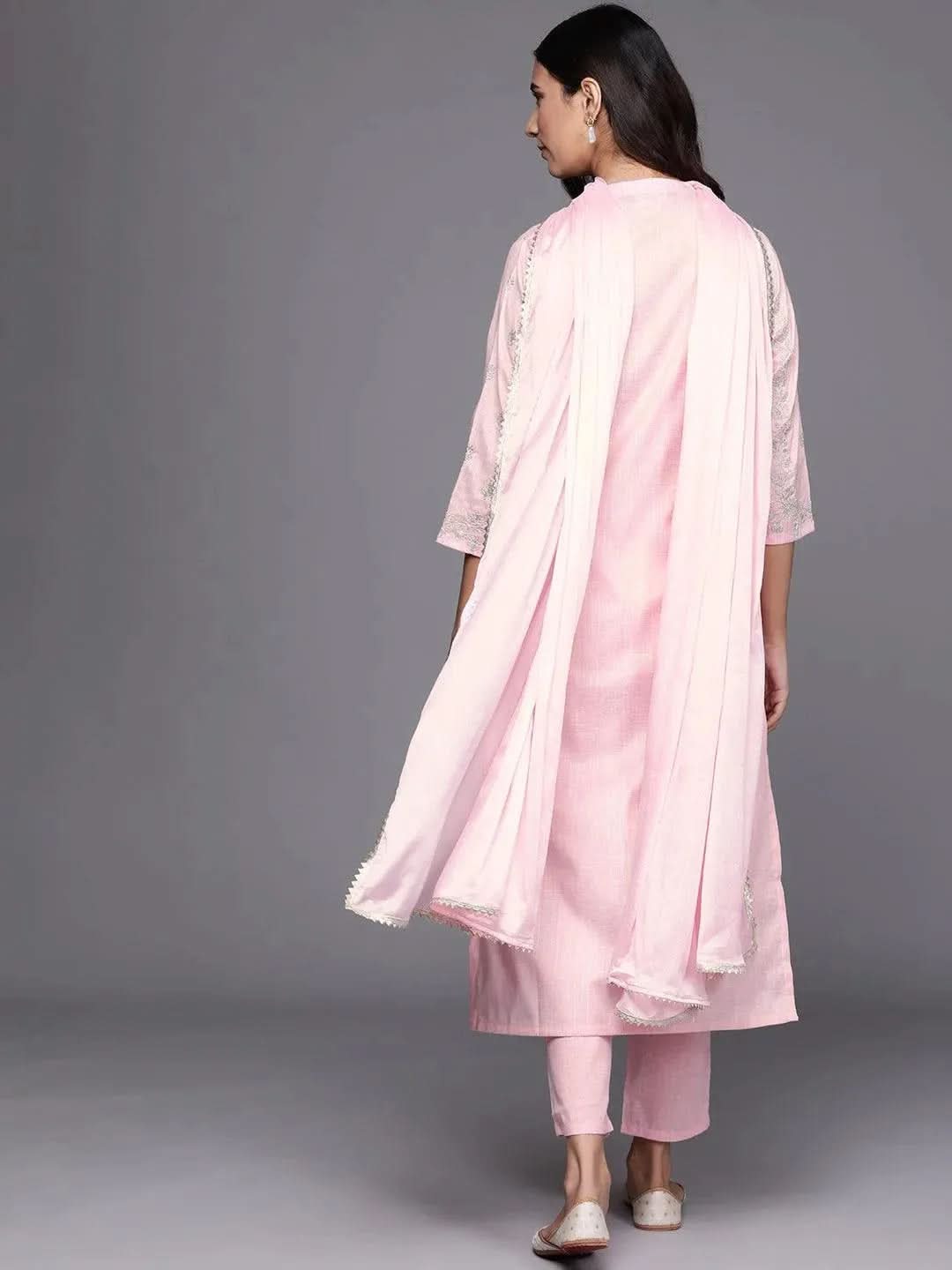

Buy Pink Embroidered Pure Cotton Suit Set - 20286O-XS | Libas Ethnic Wear Online