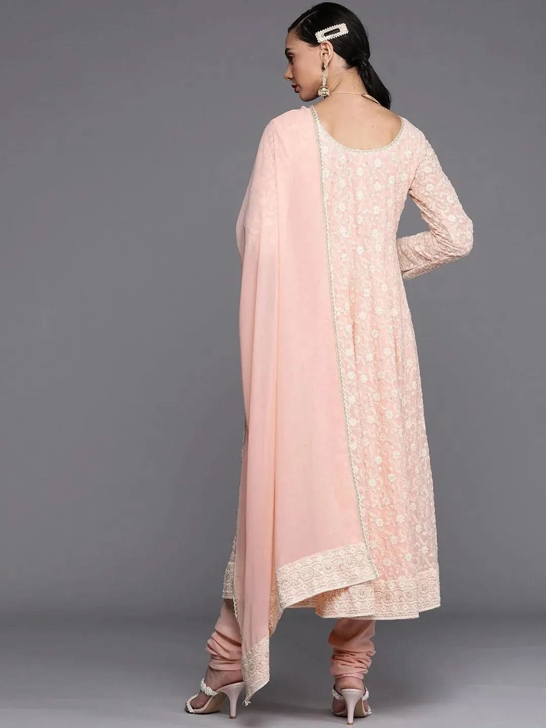 

Buy Pink Embroidered Georgette Suit Set - 20055O-XS | Libas Ethnic Wear Online