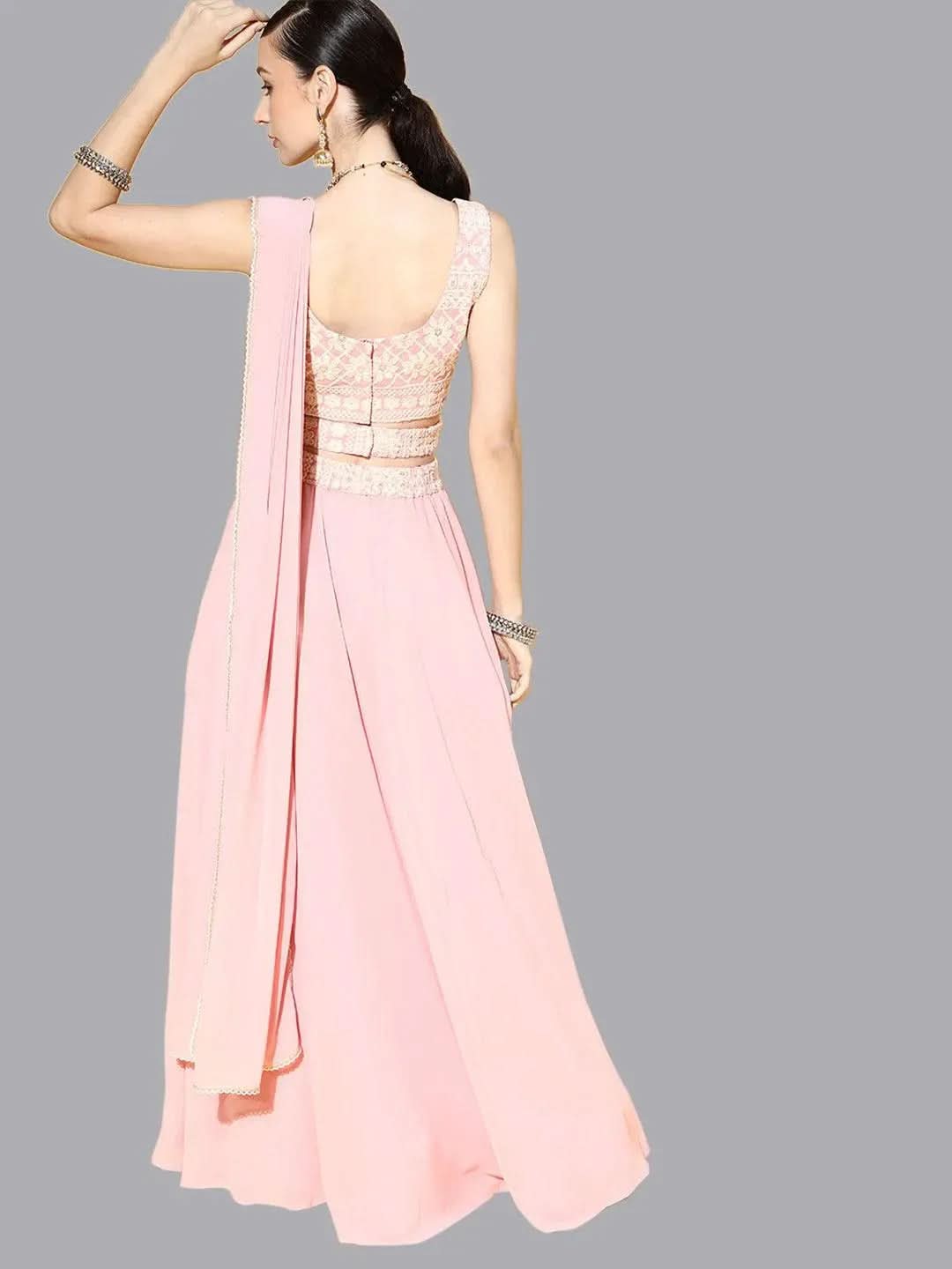 

Buy Pink Embroidered Georgette Lehenga Set - 20308O-XS | Libas Ethnic Wear Online