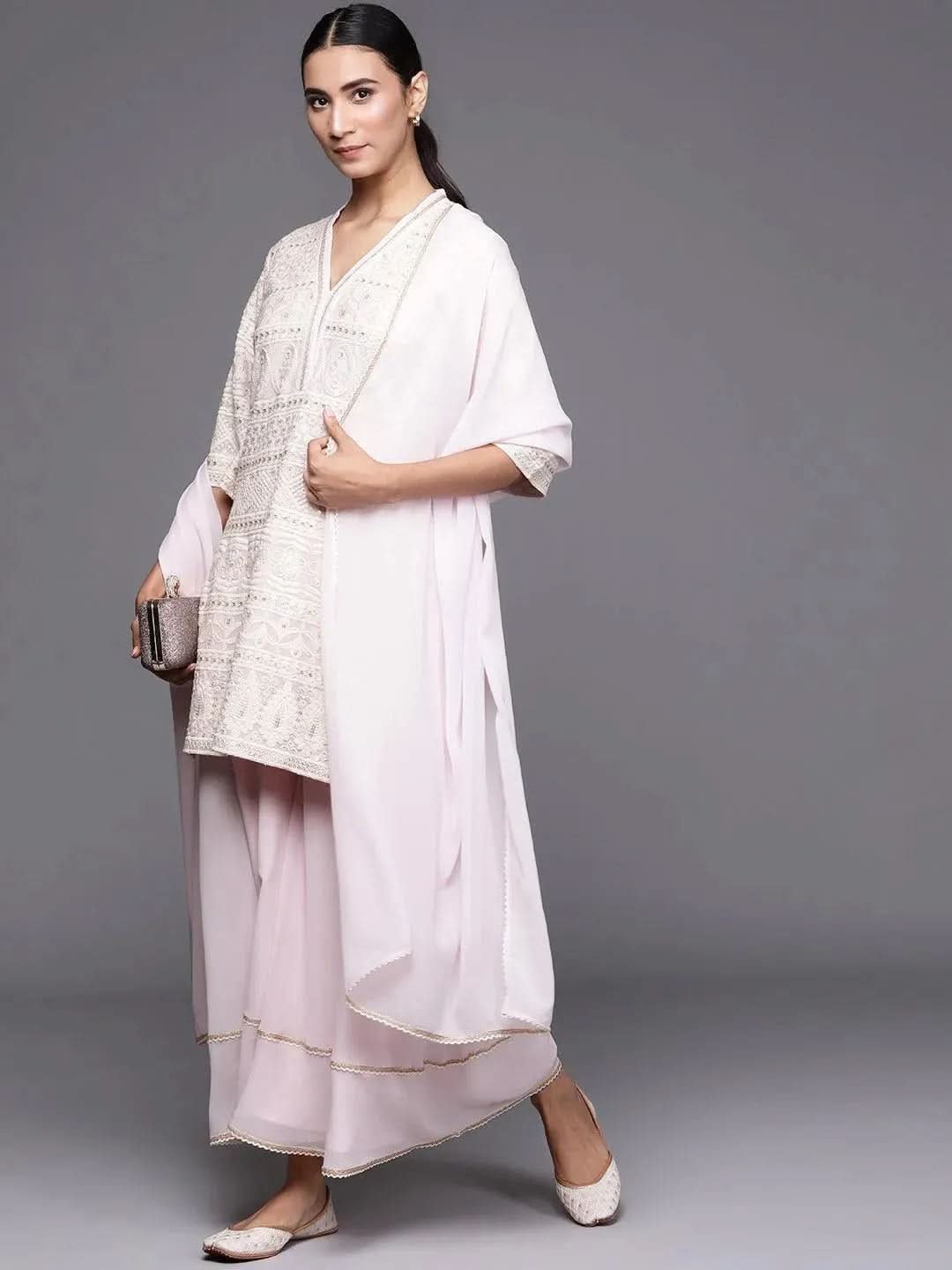 

Buy Pink Embroidered Georgette Suit Set - 20301O-XS | Libas Ethnic Wear Online