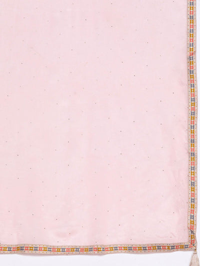Pink Embroidered Silk Anarkali Suit Set - Libas