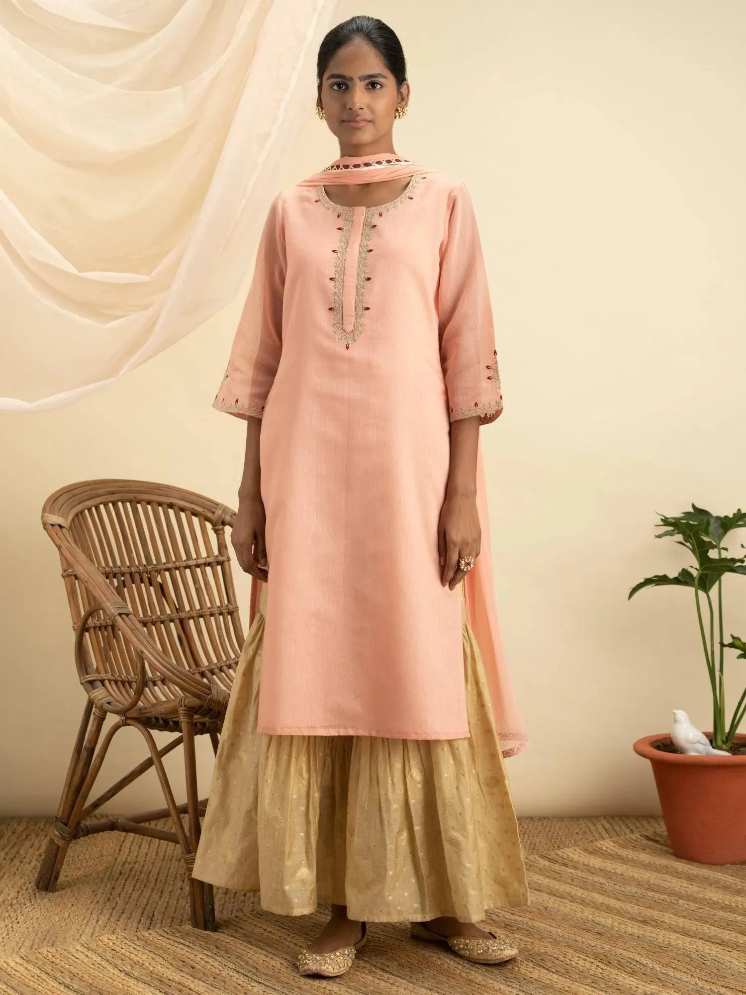 

Buy Pink Embroidered Silk Suit Set - 20034O- | Libas Ethnic Wear Online