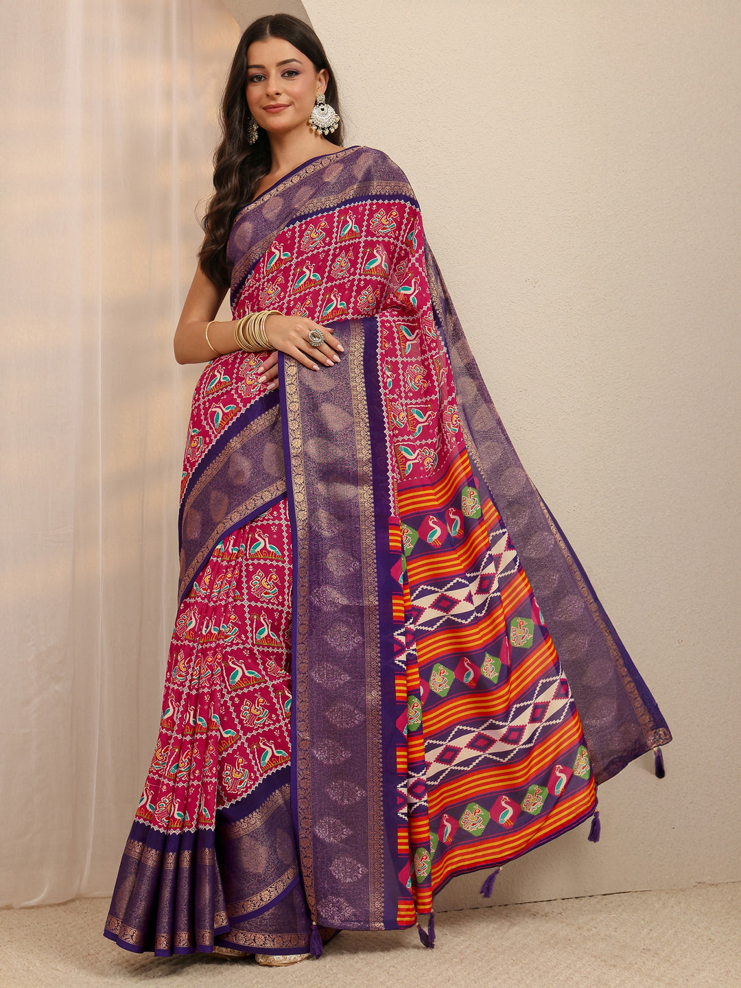 Grey Solid Jimmy Choo Satin Saree With Unstitched Blouse Piece