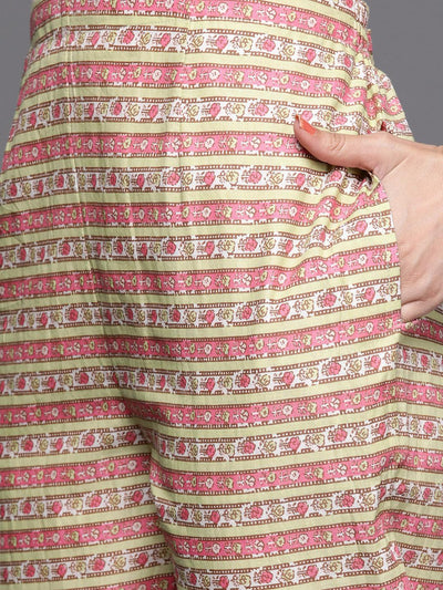 Pink Printed Cotton Suit Set - Libas