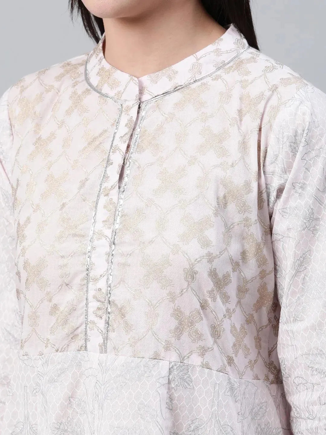 Pink Printed Cotton Kurta Set - Libas 