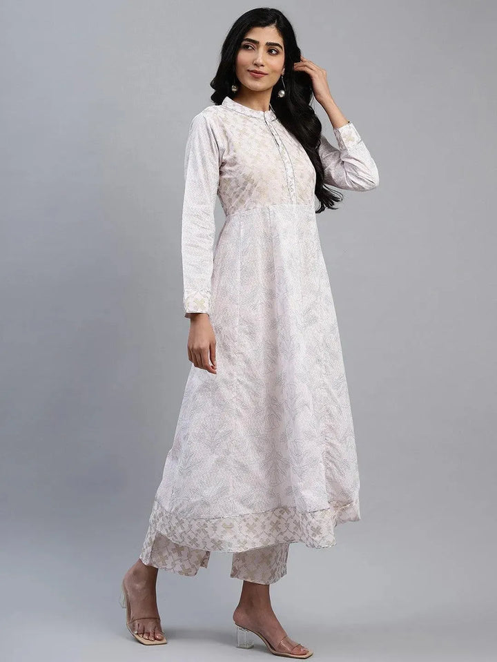 Pink Printed Cotton Kurta Set - Libas