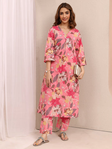 Pink Printed Cotton Co-Ord Sets