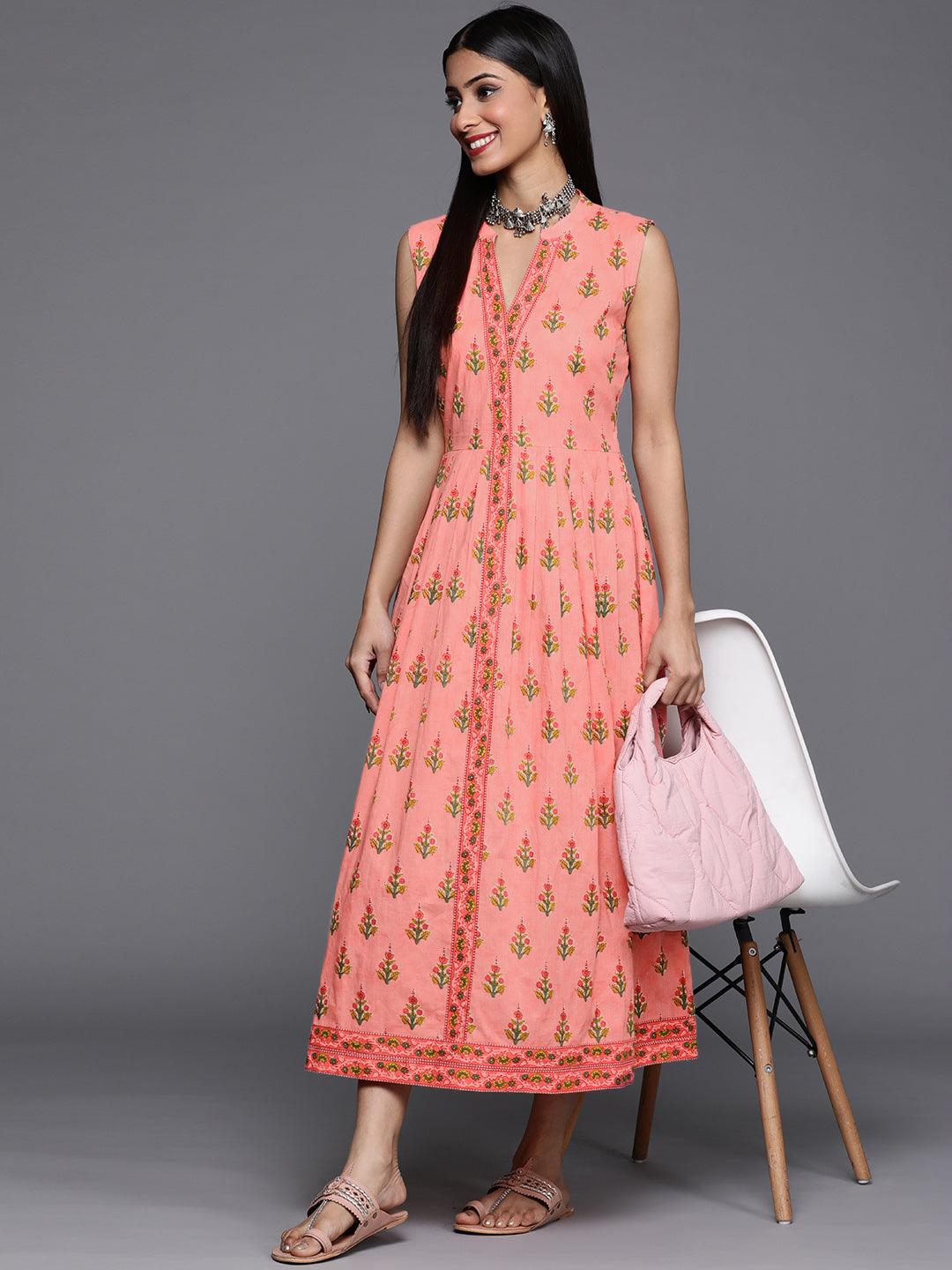 Pink Printed Cotton Dress