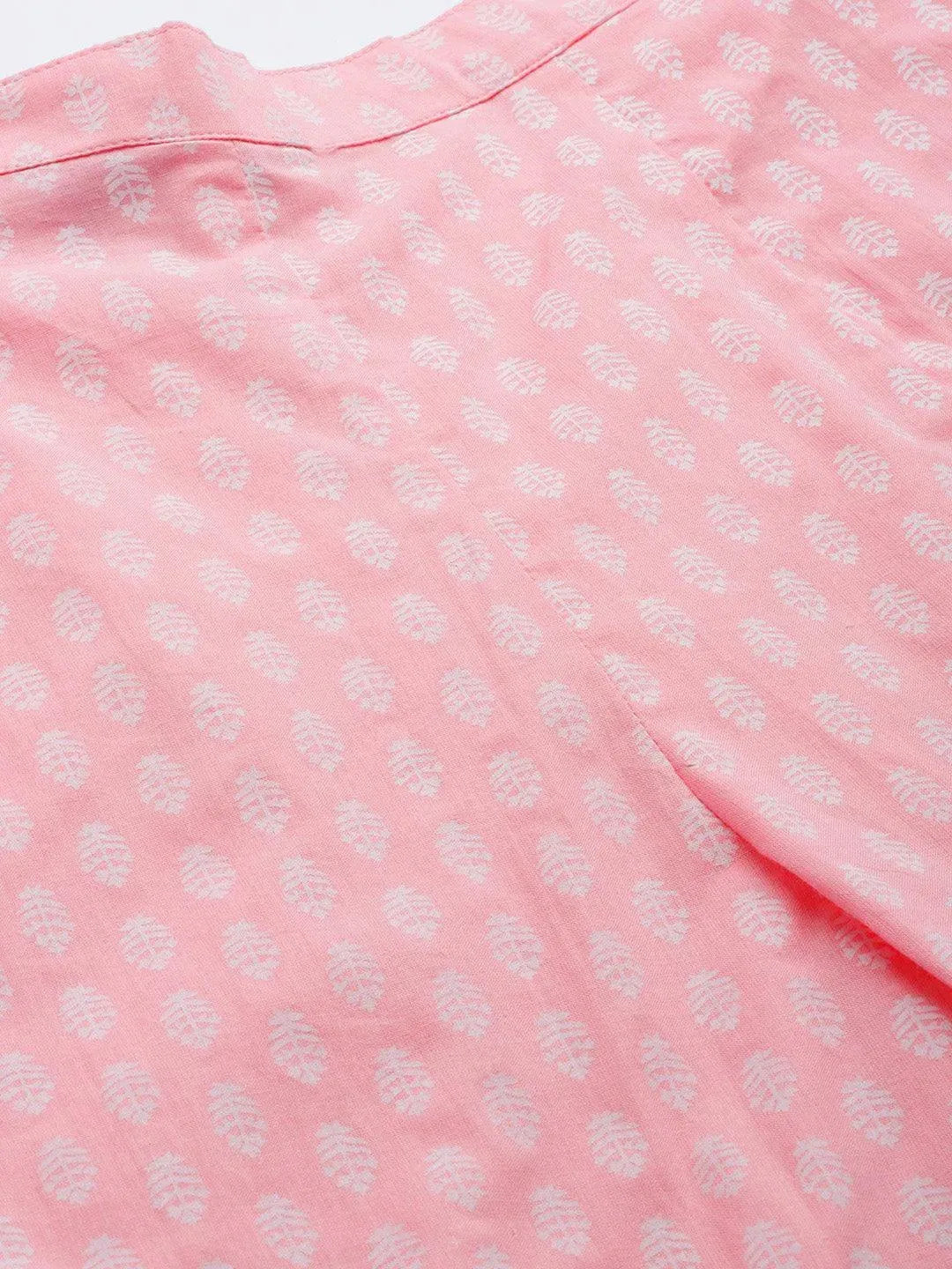 Pink Printed Cotton Night Suit - Libas 