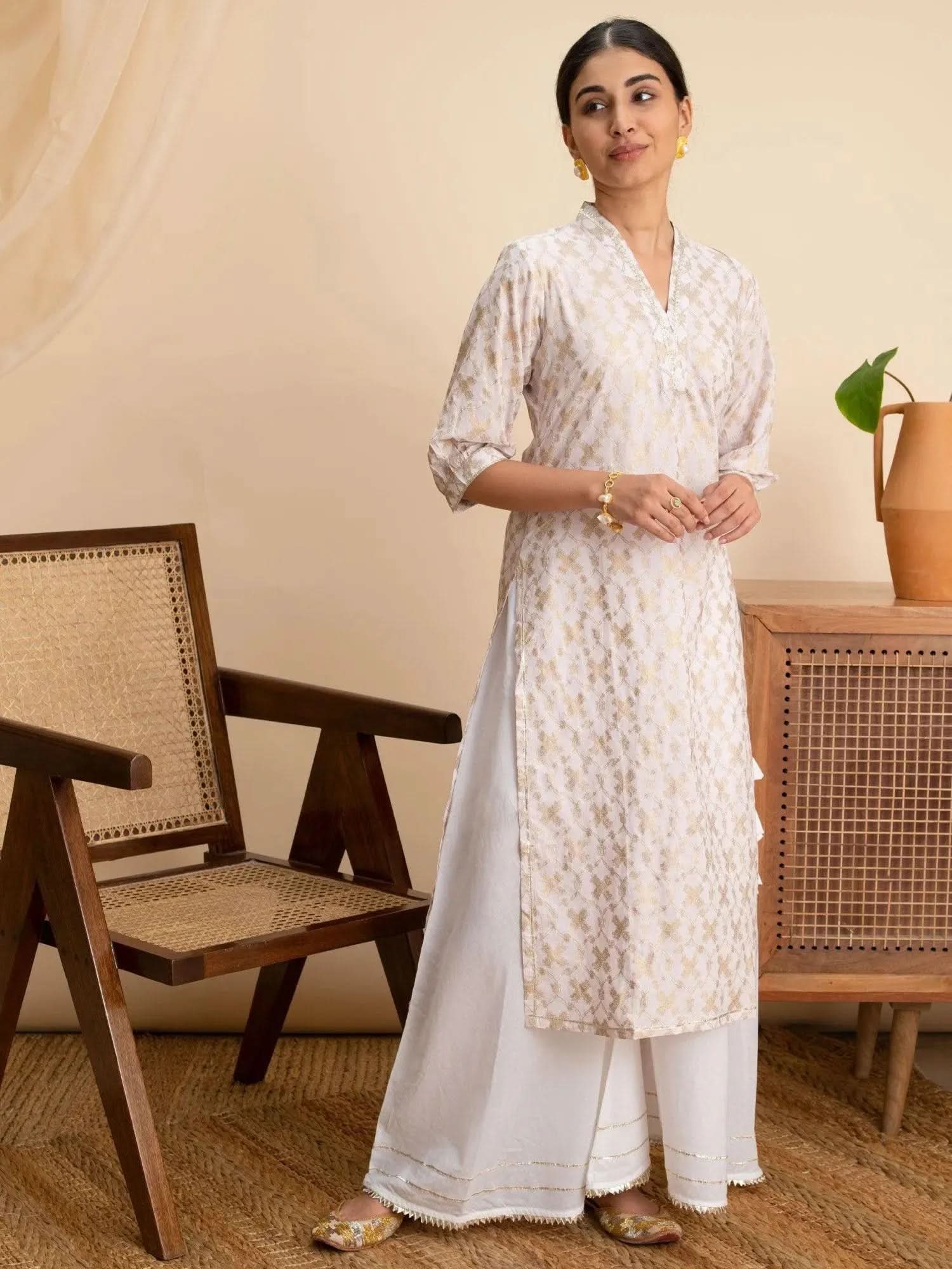 

Pink Printed Cotton Kurta
