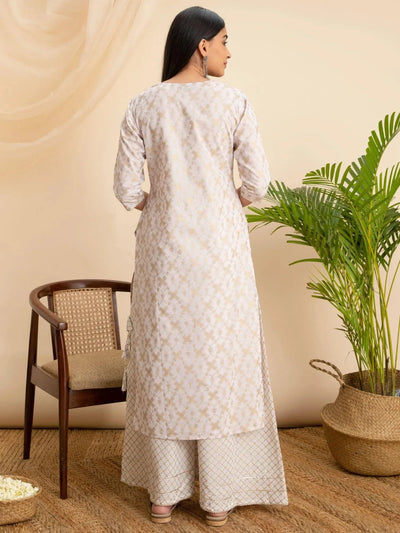 Pink Printed Cotton Kurta - Libas