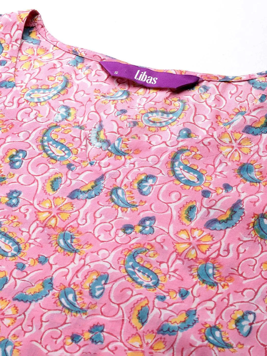 Pink Printed Cotton Night Suit - Libas 