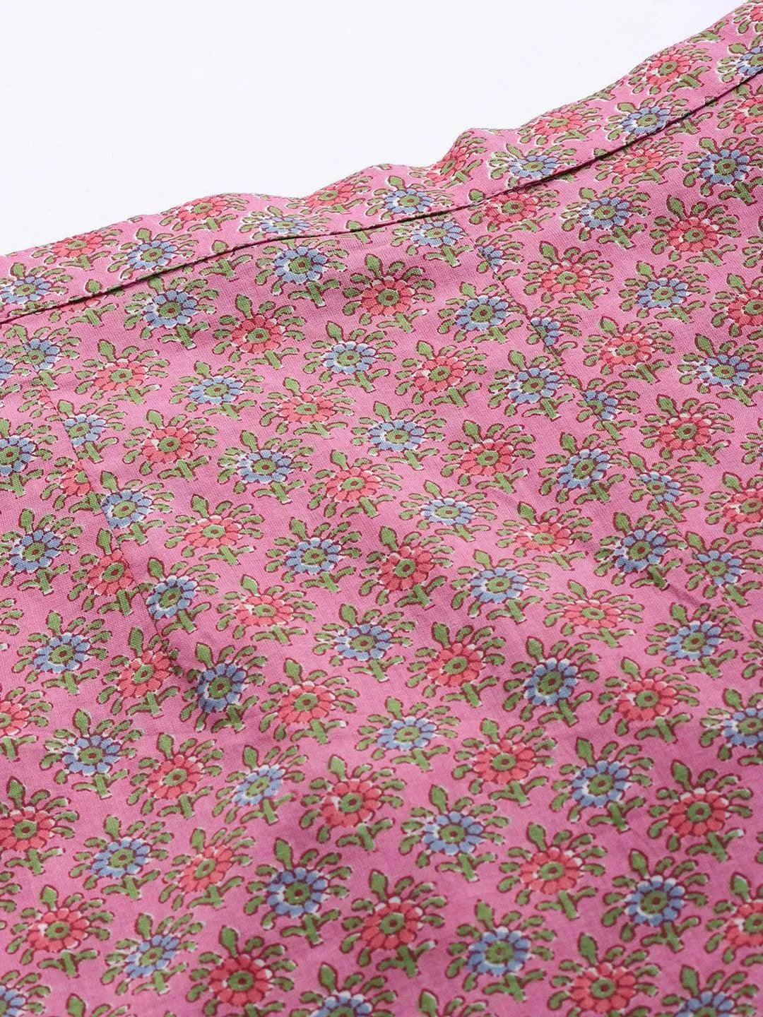 Pink Printed Cotton Night Suit - Libas