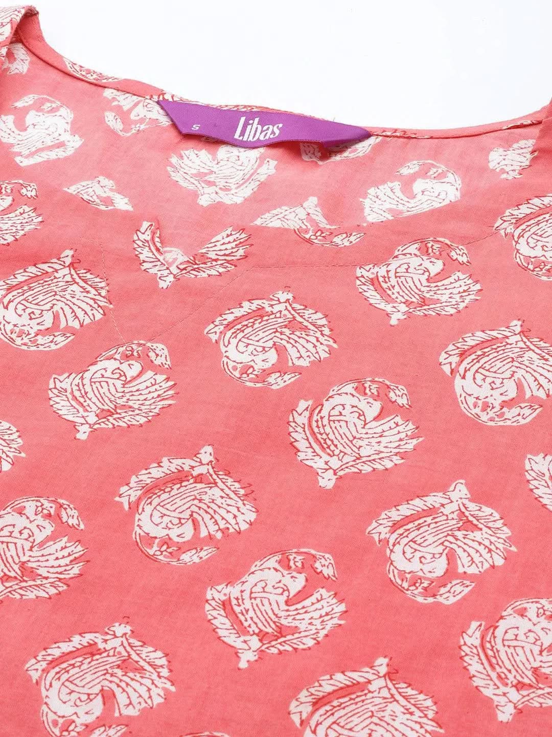 

Pink Printed Cotton Night Suit