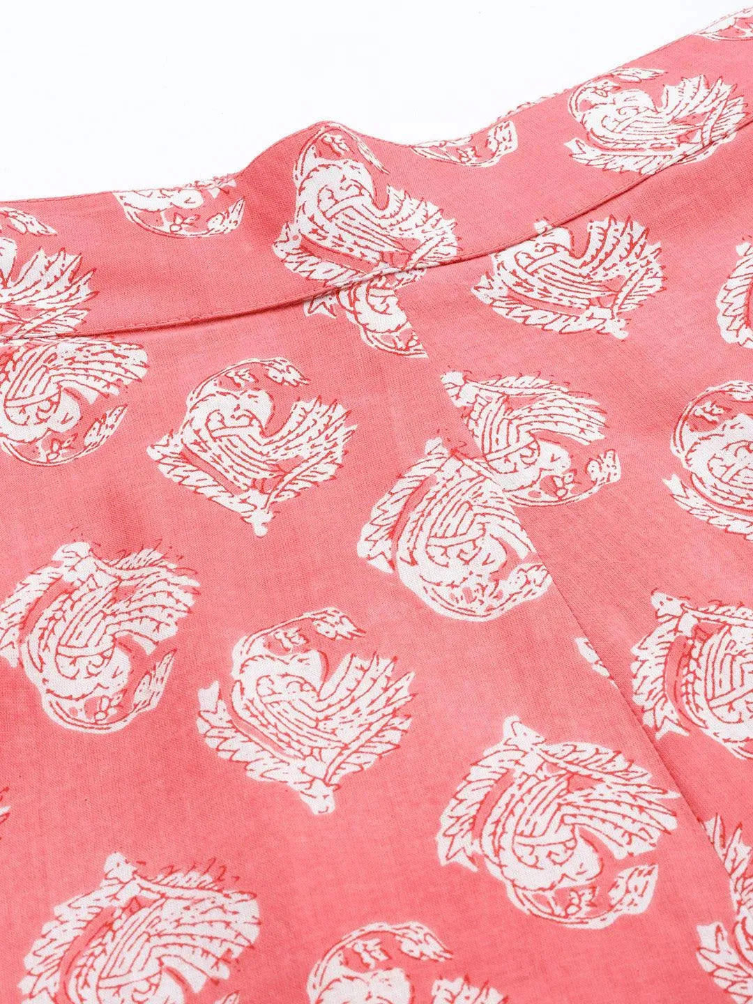 Pink Printed Cotton Night Suit - Libas 