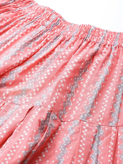 Pink Printed Cotton Salwar - Libas