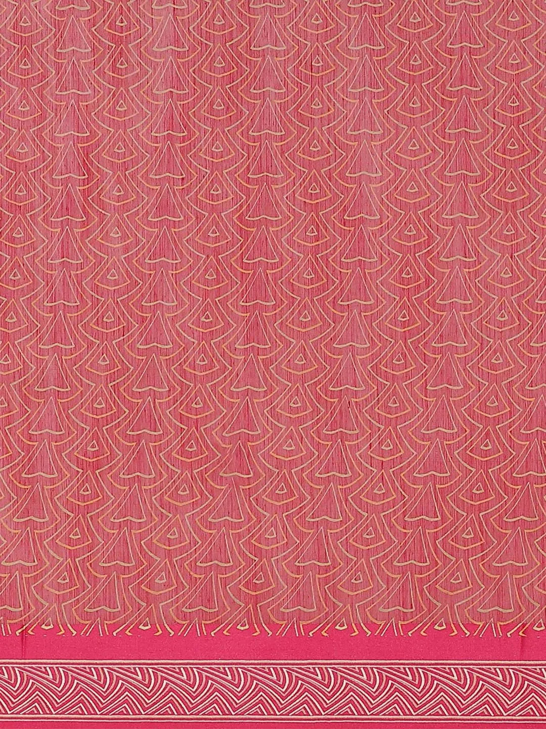 Pink Printed Cotton Saree - Libas 