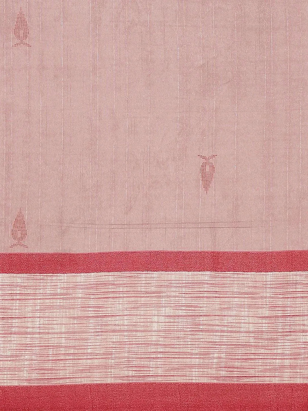 Pink Printed Cotton Silk Saree - Libas