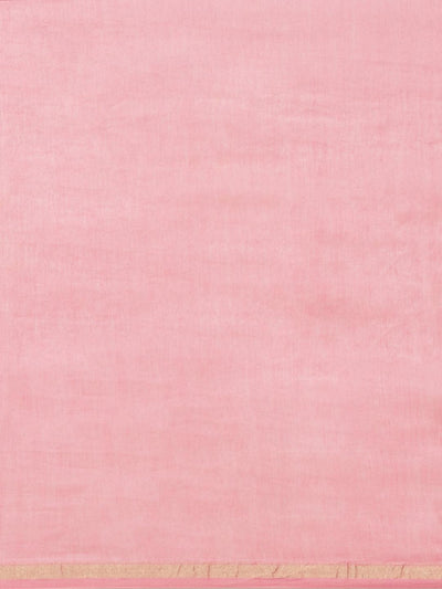 Pink Printed Cotton Silk Saree - Libas