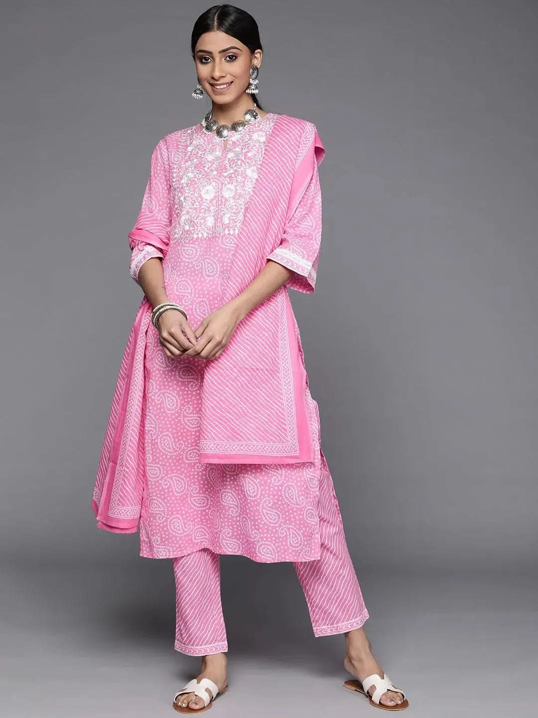 

Buy Pink Printed Cotton Suit Set - 33142O- | Libas Ethnic Wear Online
