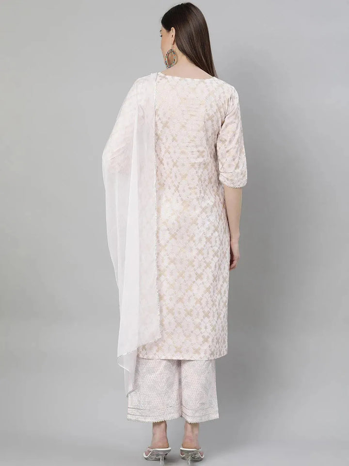 Pink Printed Cotton Suit Set - Libas