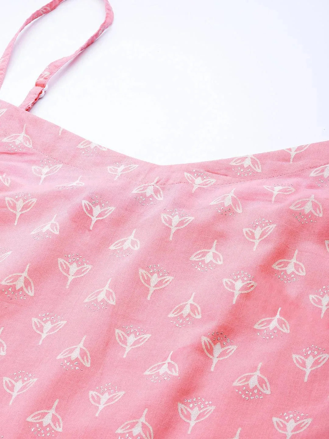 Pink Printed Cotton Suit Set - Libas 