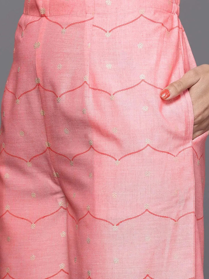 Pink Printed Cotton Suit Set - Libas