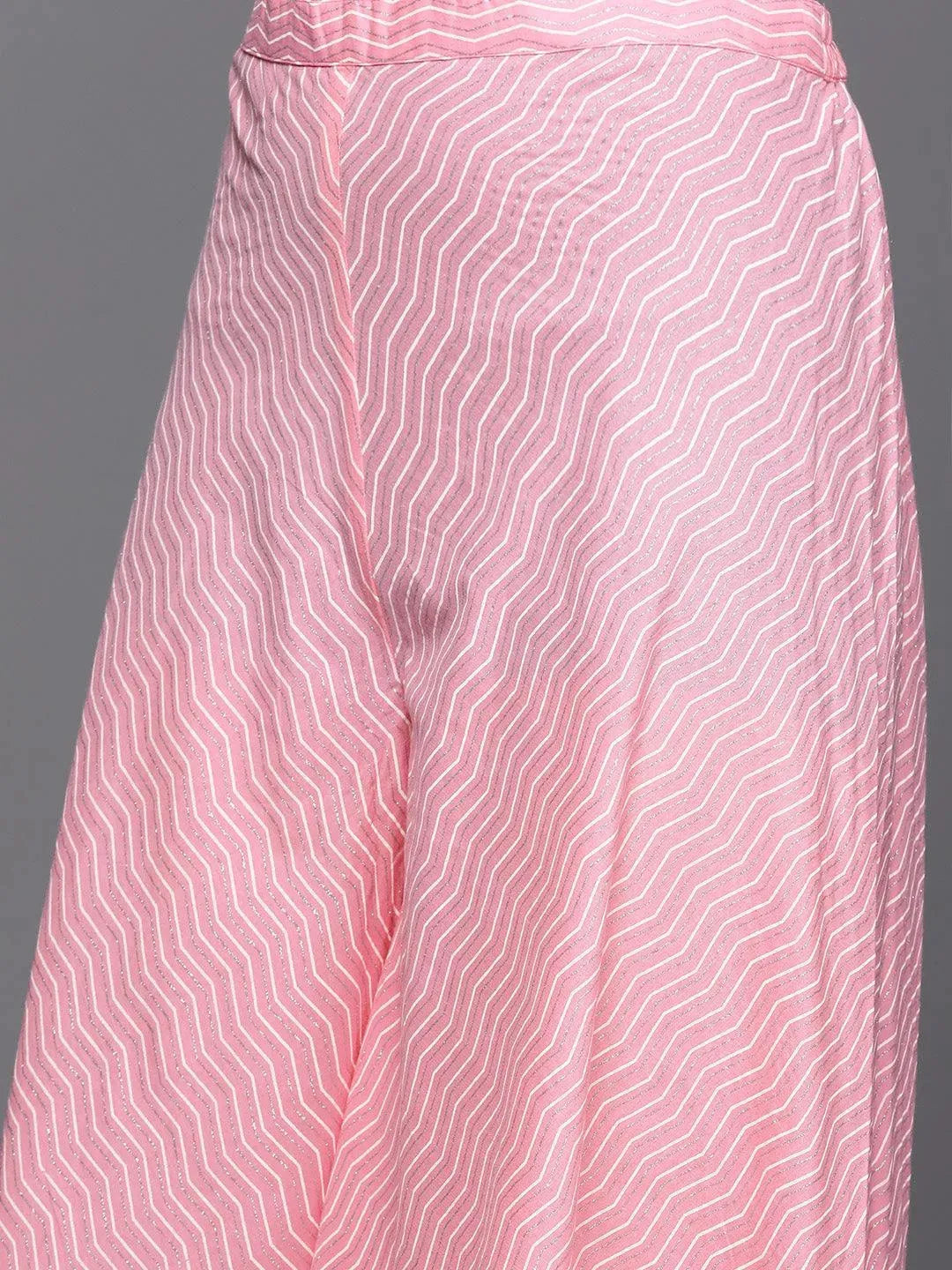 Pink Printed Cotton Suit Set - Libas 