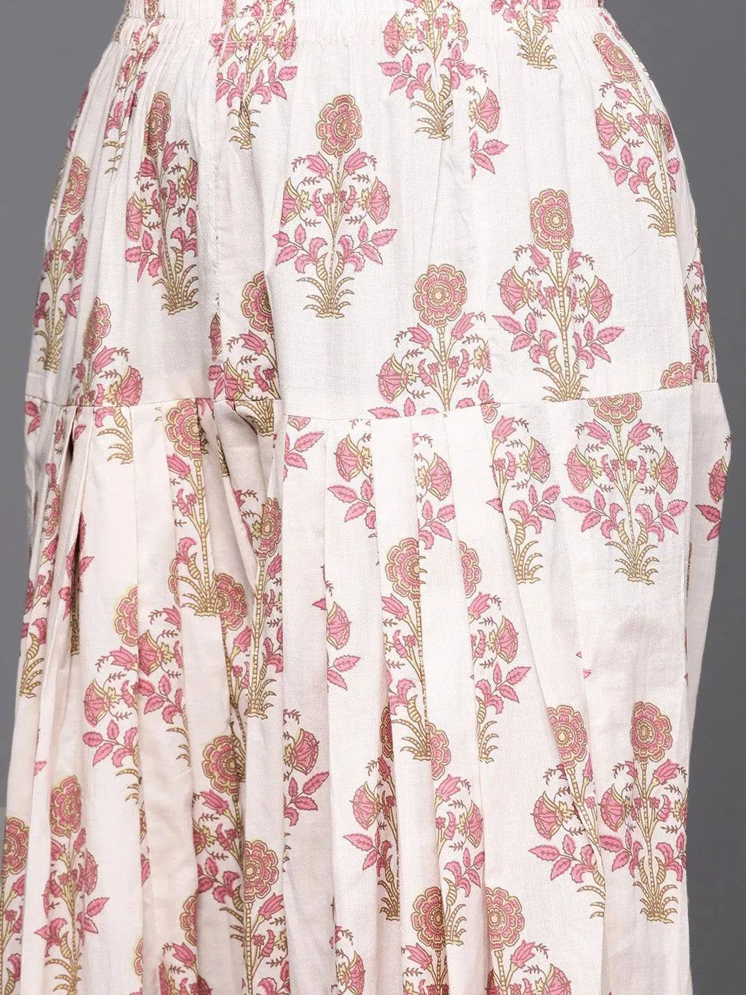 Pink Printed Cotton Suit Set - Libas 